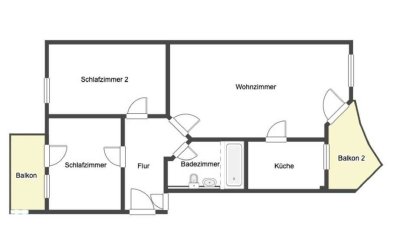 Renovierte 3-Raum-Wohnung mit 2 Balkonen in Connewitz