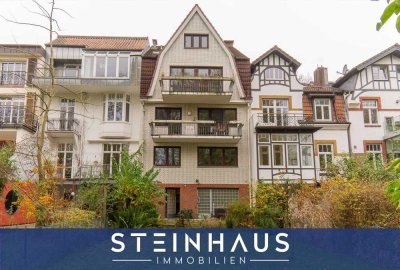 Maisonette-Grundriss mit 132qm Wohn- und Nutzfläche mit Blick zum Eppendorfer Mühlenteich