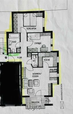 Helle 3,5-Raum-Wohnung mit Balkon und Einbauküche in Möglingen