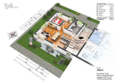 Hochwertige 2,5 Zimmer Wohnung mit Garten, Terrasse & TG Stellplatz (BJ 2023)