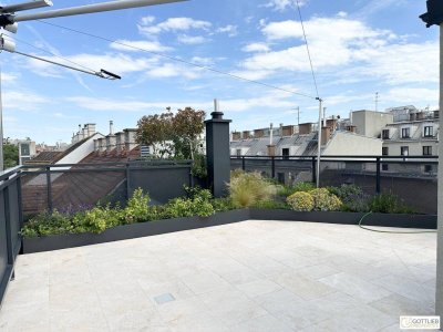 Grünruhelage nahe Belvedere! Luxuriöse 3-Zimmer-Erstbezug-Dachterrassen-Wohnung mit Outdoor-Pool in historischem Gebäude