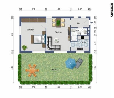 2 Zimmer mit Garten im Zentrum Saalfelden - ab 1. Februar 2025 - 938 alles inklusive