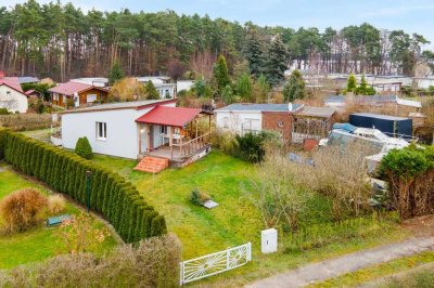 Nahe dem Schwielochsee! Keller/Tiefgarage, Einbauküche, Kamin, Terrasse: Ferienbungalow in Sawall