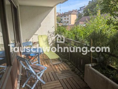 Tauschwohnung: Tausche 1,5 Zimmer Whg. mit großem Balkon für 3+ Zimmer Whg.