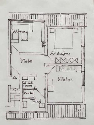 Sanierte 2-Zimmer-DG-Wohnung mit Einbauküche in Paderborn