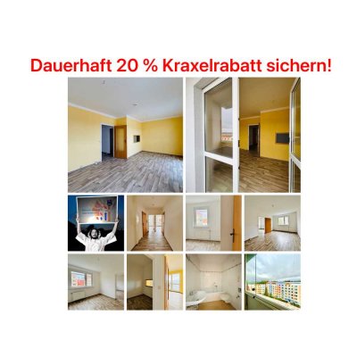 76 m² dank Kraxelrabatt für nur 280,00 €! 4 Zimmer, Küche, Bad, verglaster Balkon