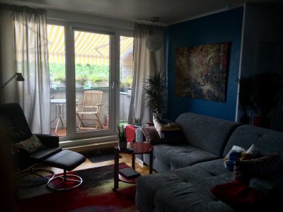 3 Zimmer-Wohnung hell u. sonnig, Süd-Balkon, EBK, vollmöbliert,  59m2,  3. OG in Hannover Ricklingen