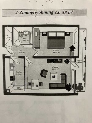 Ansprechende 2-Raum-Wohnung mit EBK und Balkon in Waldkirch