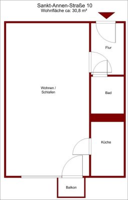 Altersfreundliche Innenstadtwohnung mit Balkon und Aufzug