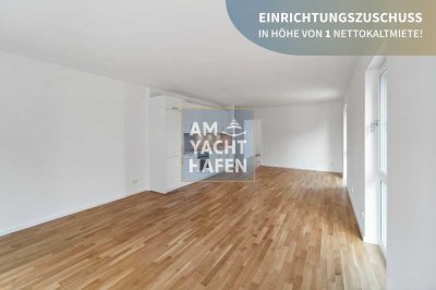 Am Yachthafen: 3-Zimmer-Wohnung mit EBK, Balkon, Stellplatz