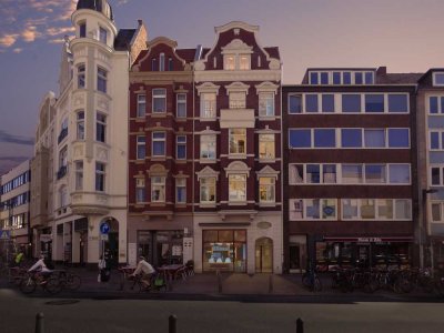 Modern sanierte 2 Zi.-Altbauwohnung mit Dachterrasse auf der Lübecker Altstadtinsel