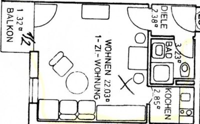 Ruhige 1-Zimmer-Wohnung mit EBK in Neufahrn bei Freising