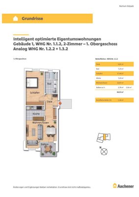 optimierte 2-Zimmer-Wohnungen im 1. - 3. Obergeschoss