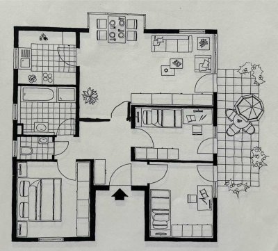 Stilvolle 4,5-Zimmer-Erdgeschosswohnung mit gehobener Innenausstattung mit EBK in Unterensingen