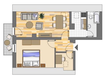 2-Zimmer-Wohnung in Bönen - DG