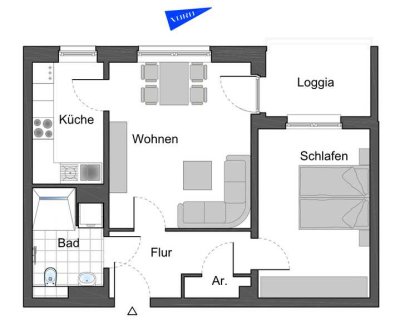 Moderne 2-Zimmer-Wohnung mit Komfort und Stil – Besichtigung jeden Mittwoch, 15:00 - 17:00 Uhr