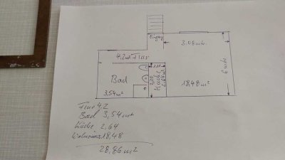 Teilmöbliertes Apartment Souterrain ca. 30 qm Paderborn