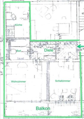 Frisch renovierte 3,5-Zimmer Wohnung mit Balkon in zentraler Lage