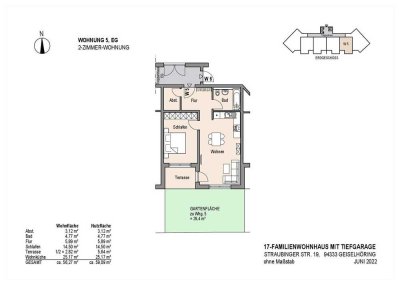 Moderne 2-Zimmer-Wohnung mit Garten, mit Südausrichtung, zentral in Geiselhöring