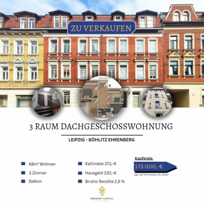 3 Zimmer Dachgeschosswohnung mit Balkon zur Kapitalanlage