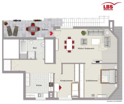 Dachgeschosswohnung mit Balkon und separatem Eingang -Ideal für Eigennutzung oder Kapitalanleger