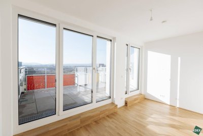 PROVISIONSFREI - ERSTBEZUG - Bezugsfertige, klimatisierte Dachmaisonette-Wohnung mit 3 Schlafzimmern, Wohnküche und 45 m² Terrassen