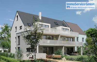 Neubau - KFW Effizienzhaus 40 Standard: Große 3-Zimmer-ETW mit Garten PLUS Hobbyraum im Keller!