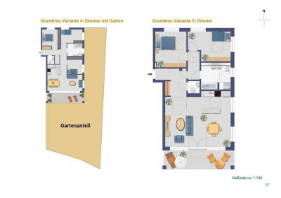 Traumhafte 3- oder 4-Zimmer-Neubauwohnung mit 184 m² Garten