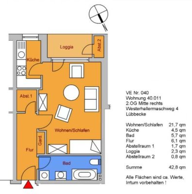 renovierte 1-Zimmerwohnung in Stadtnähe