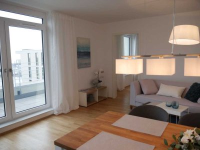 Exklusive 2-Zimmer-Wohnung mit EBK, FBH & Balkon am neuen Hafen!