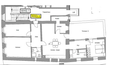 Attraktive 4-Zimmer-Wohnung mit Hochterrasse in wunderschön gelegenem Altstadthaus