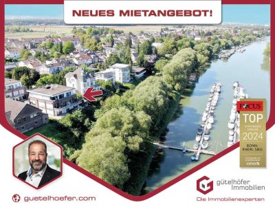 1. Rheinlinie! Luxus auf 128m² mit direktem Blick auf den Rhein, 2 Bädern und 2 TG-Stellplätzen