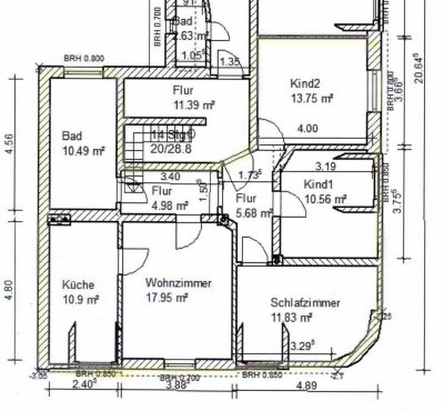 Werdau-Zentrum, 4-Zimmer-DG-Whg. mit sparsamer Gas-Etagenheizung