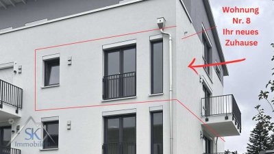 Barrierefrei - Nachhaltig - Neubau: 3-Zi. Wohnung 
ca. 84m² m. Südost-Balkon und Keller in Germerin