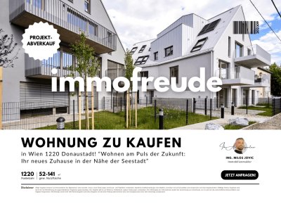 Zum Verkauf steht eine energieeffiziente 5-Zimmer-Neubau-Wohnung mit Fußbodenheizung, Luftwärmepumpe, Solaranlage, zwei modernen Bädern, zwei separatem WC´s und ca 92,58 m² Gartenfläche in Wien 1220 Donaustadt, nahe der Seestadt.