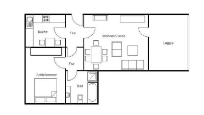 Attraktive 2-Zimmer-Wohnung mit Balkon und Einbauküche in Leichlingen (Rheinland)