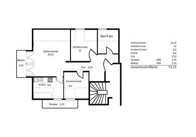 Exklusive 3 Zimmer-Dachgeschosswohnung mit Einbauküche in Offenbach am Main