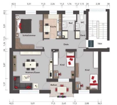 Gepflegte 4-Zimmer-Hochparterre-Wohnung mit Einbauküche in Winsen (Luhe)