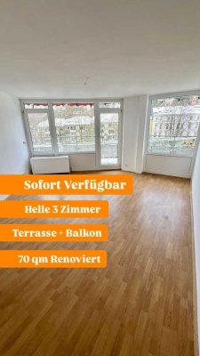 Helle 3-Zimmer-Wohnung mit Terrasse und Balkon auf 70 m²"