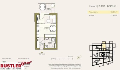 Balkonträume werden wahr: 1-Zimmerwohnung im Projekt Schlosspark