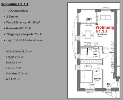 H.1.1.1 | Neubauwohnung mit offenen Wohnkonzept | Klimaschutzsiedlung | Haltern am See