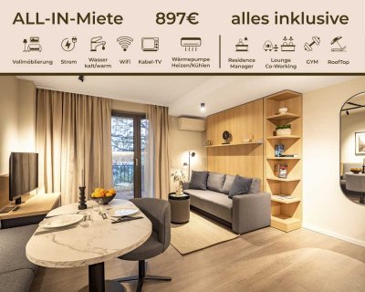 Möbliertes 1-Zimmer-Business-Apartment mit Balkon (Urban Studio Premium)