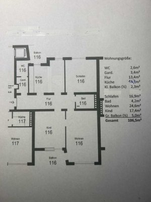 SCHWABING-WEST 3 Zimmer Wohnung 106 qm