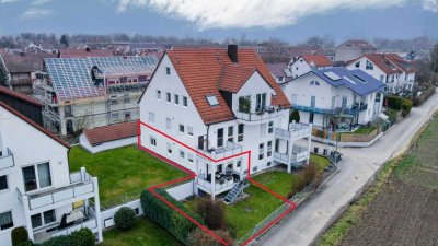 Gartenwohnung in Burlafingen mit TG und Blick ins Naturparadies