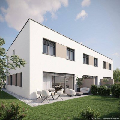 Gefördertes Reihenhaus mit Keller in Asten: 4 Zimmer, Carport und Parkplatz, Terrasse, Eigengarten, belagsfertig!