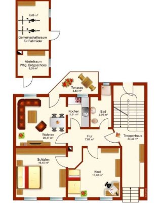 Ansprechende 3-Zimmer-Hochparterre-Wohnung mit gehobener Innenausstattung in Apolda