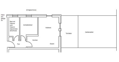 Vermiete kl. 2 Zimmer Wohnung mit Terrasse und Garten