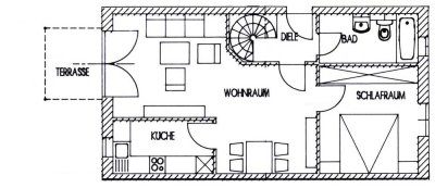 Provisionsfrei: 2 Zimmer Gartenwhg. + Hobbyraum mit Dusche in Unterbiberg