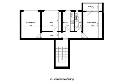 Großzügige 3 Zimmer Wohnung zu vermieten