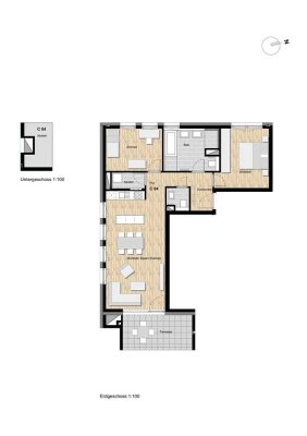 3-Zimmer Neubauwohnung mit Terrasse